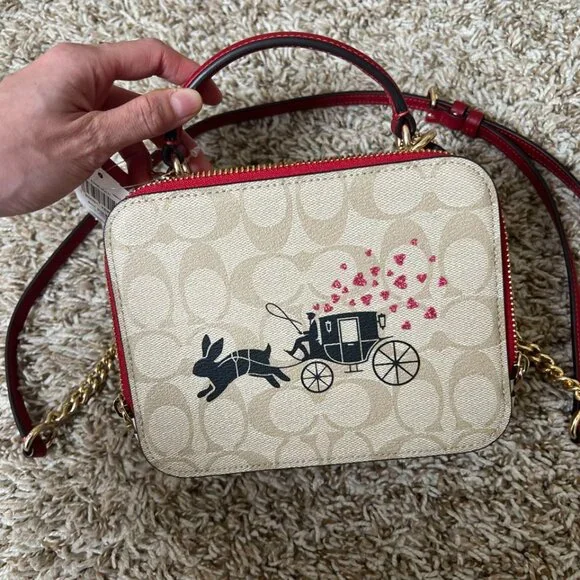 Coach Lunar Year Box Crossbody Signature Canvas Rabbit & Carriage - Picture 7 of 8